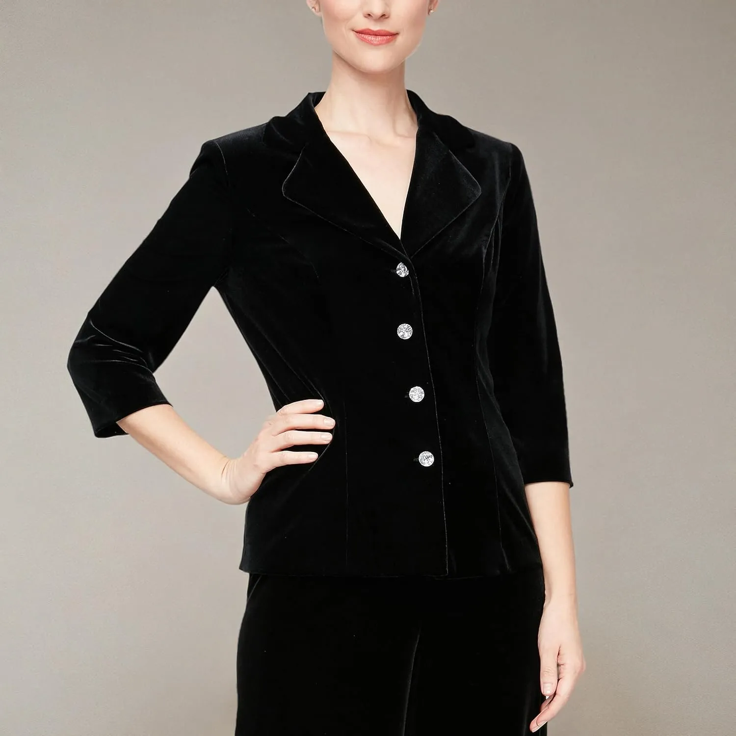 Alex Evenings Women's Velvet Blouse Top (Multiple Styles Petite and Regular Sizes)