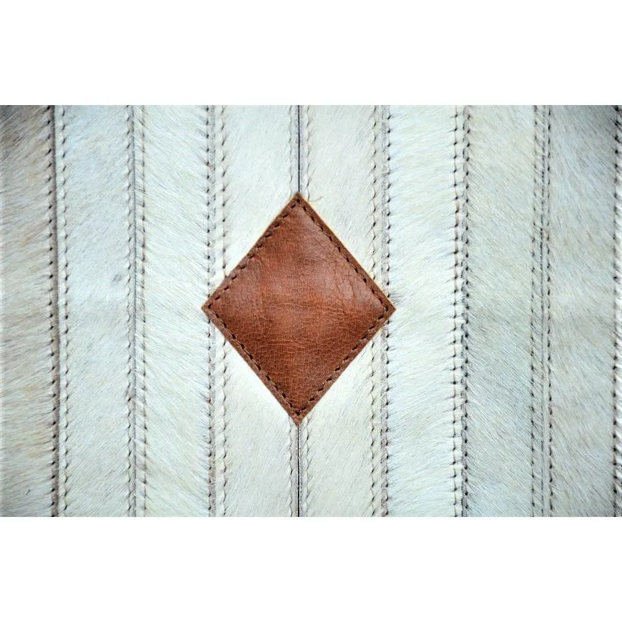 Aztec Leather & White Cowhide Pillow