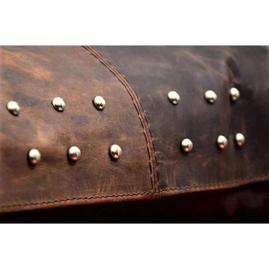 Aztec Leather & White Cowhide Pillow