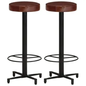 Bar Stools 2 pcs 76 cm Real Leather