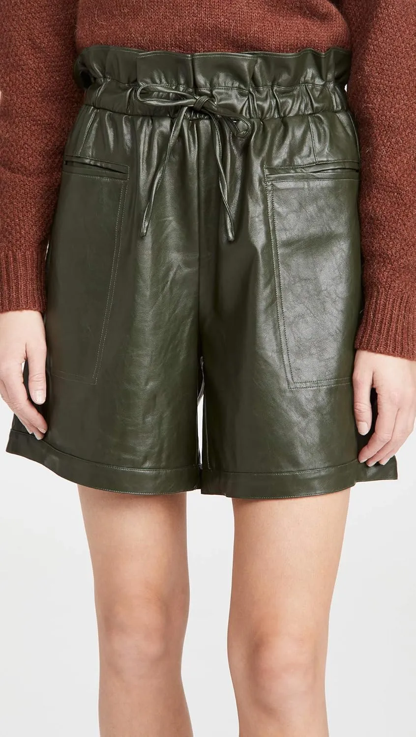 KENDALL   KYLIE Women's Vegan Leather Paperbag Shorts