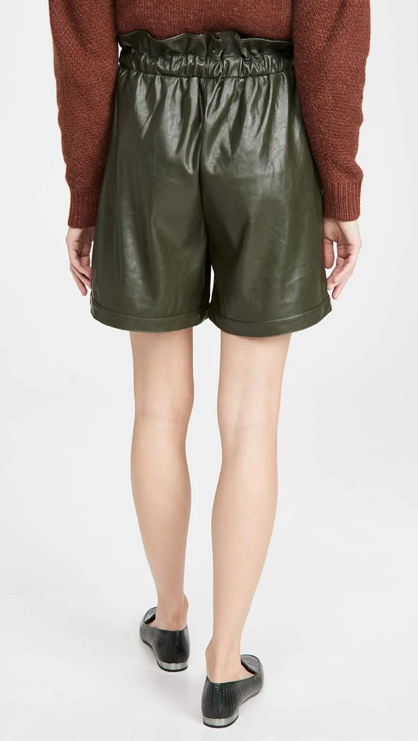 KENDALL   KYLIE Women's Vegan Leather Paperbag Shorts