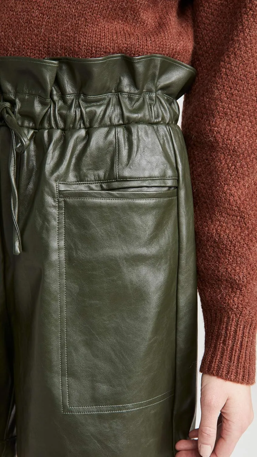 KENDALL   KYLIE Women's Vegan Leather Paperbag Shorts