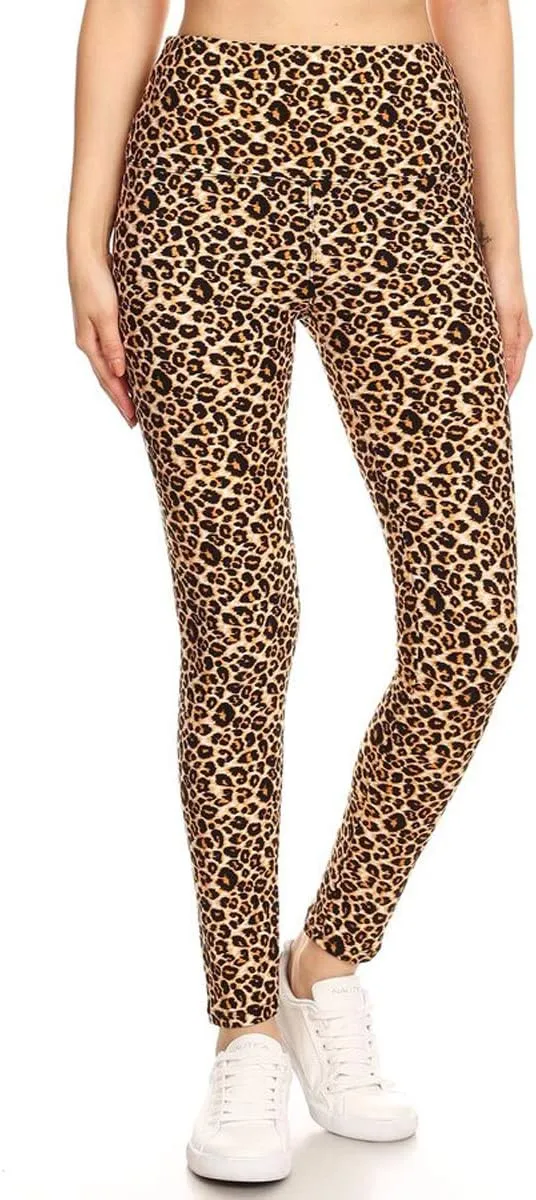 Leggings Depot High Waisted Plaid & Wild Print Leggings for Women - Plaid, Leopard, Snake Skin, Polka dot