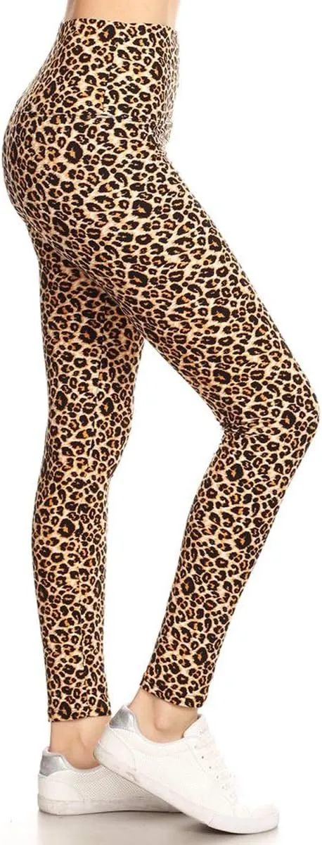 Leggings Depot High Waisted Plaid & Wild Print Leggings for Women - Plaid, Leopard, Snake Skin, Polka dot