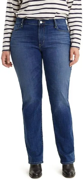 Levi's Women's Plus-Size 414 Classic Straight Jeans, Lapis Dark Horse, 39 (US 24) S