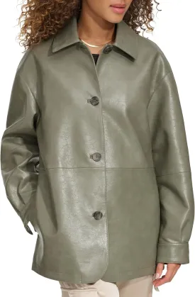 Levi's womens Relaxed Fit Faux Leather Blazer