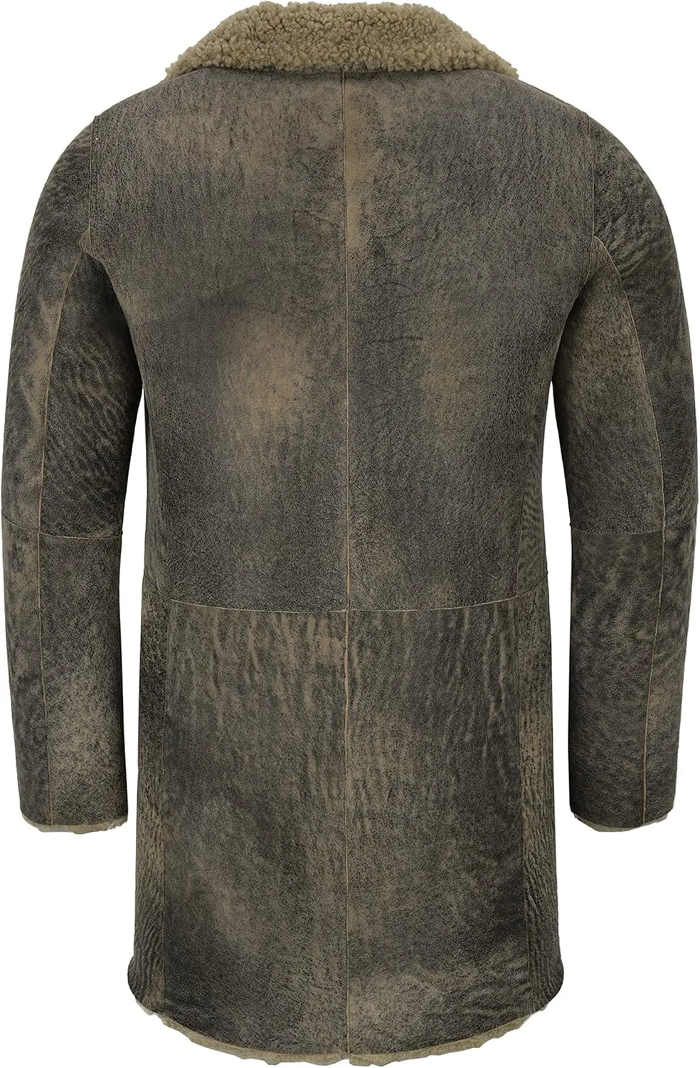 Men Sheepskin Coat Classic Real Leather Trench Reefer Bane Warm Coat 2K320