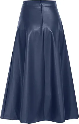plus Size Skirts for Women 2x Solid Long High Leather A Color Womens Faux Skirt Line Skirts Waist Skirt