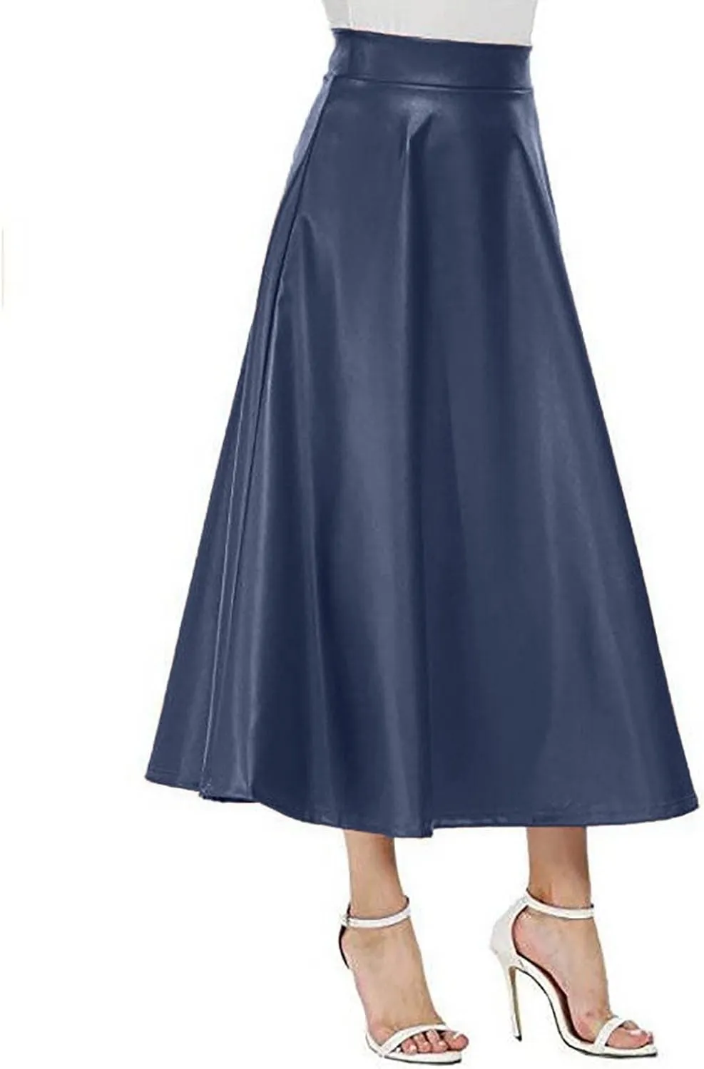 plus Size Skirts for Women 2x Solid Long High Leather A Color Womens Faux Skirt Line Skirts Waist Skirt