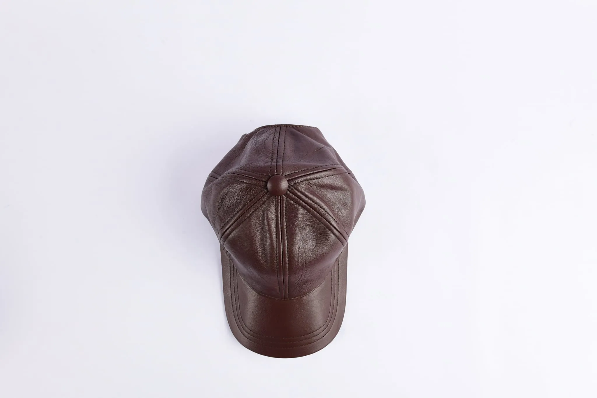 Pure Leather Cap With Adjustable Clip-Brown