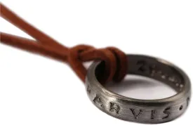 Ring Necklace for Men Uncharted 4 Nathan Drake Ring Pendant Necklace with Adjustable Leather Handmade