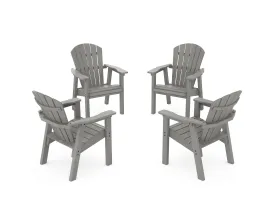 Seashell 4-Piece Upright Adirondack Conversation Set
