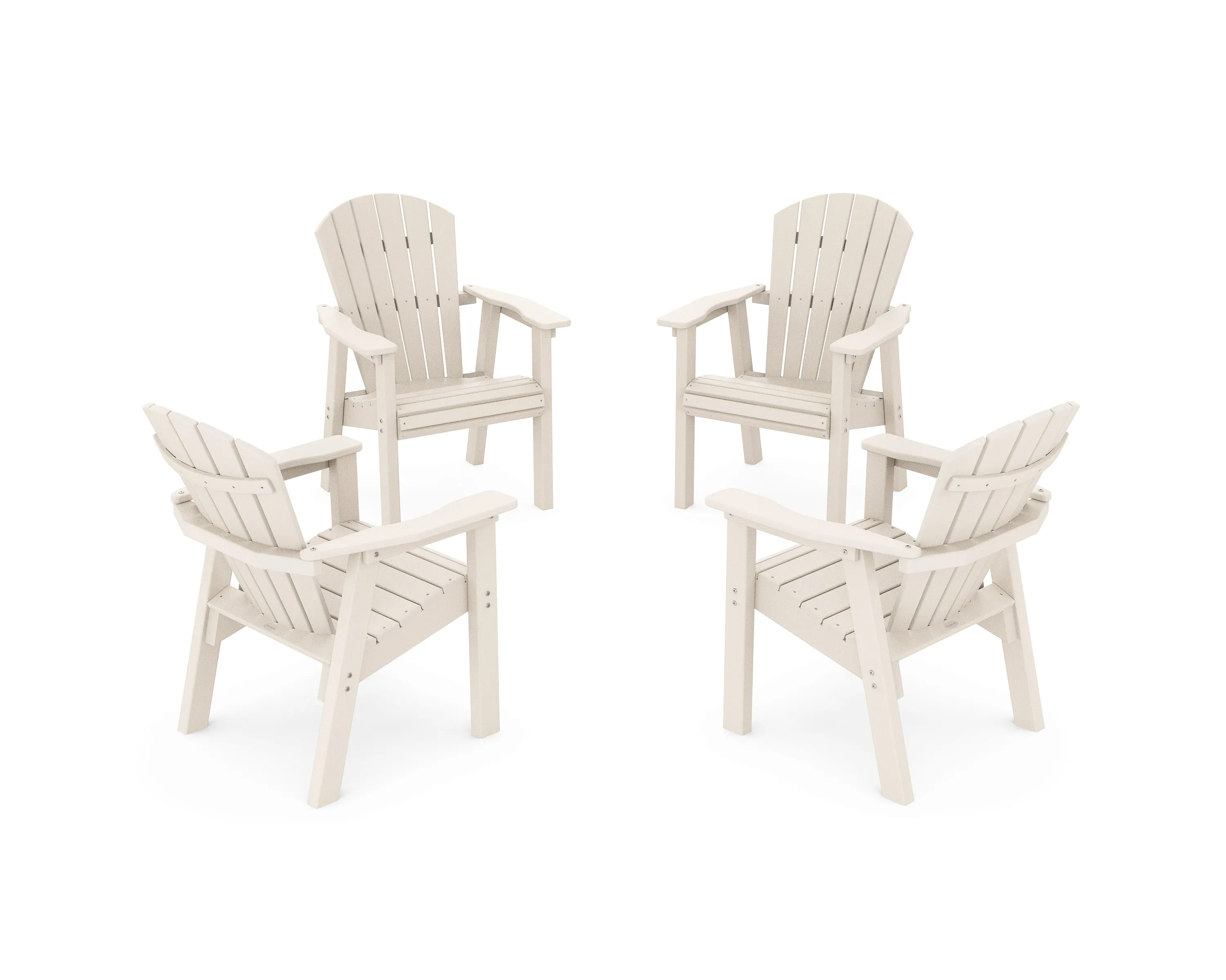 Seashell 4-Piece Upright Adirondack Conversation Set