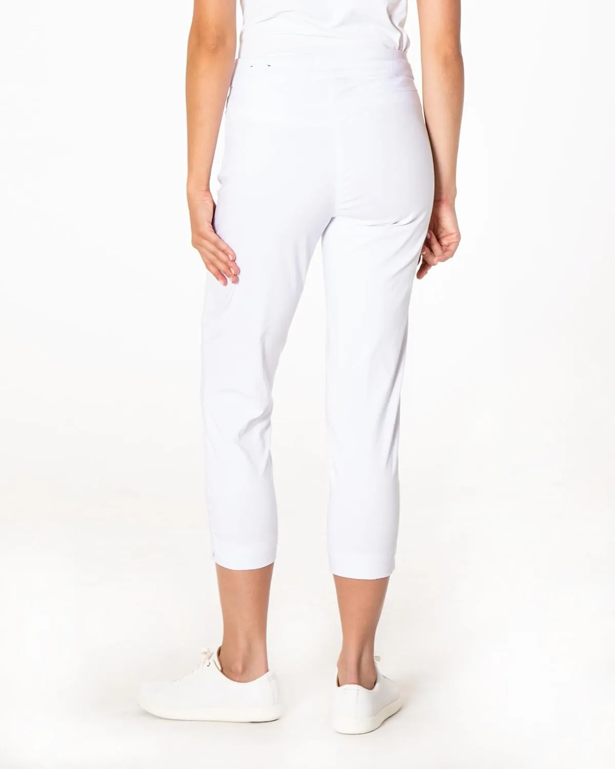 SLIM-SATION Women's Golf Wide Band Pull-on Skinny Crop with Pockets