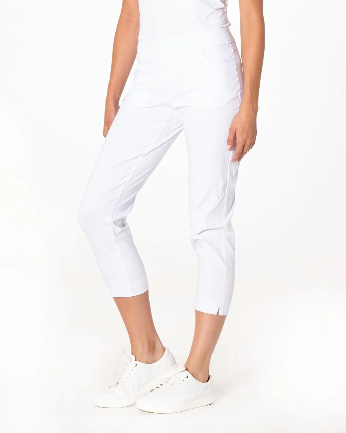 SLIM-SATION Women's Golf Wide Band Pull-on Skinny Crop with Pockets