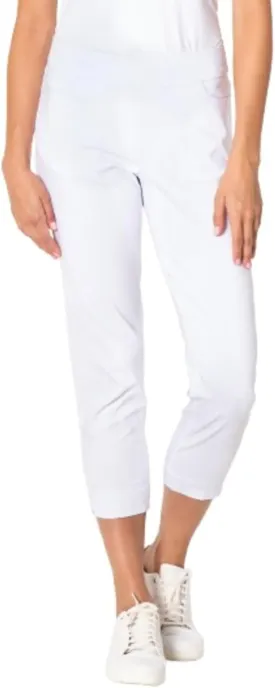 SLIM-SATION Women's Golf Wide Band Pull-on Skinny Crop with Pockets