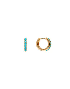 Turquoise Pave Huggies