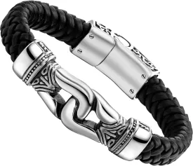Urban Jewelry Mens Stainless Steel Link Bracelet  9-Inch Heavy 0.5 Wide Chain  Silver/Black or Gold/Black  Chain Option  Bold Design  Gift Box Included