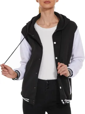 Womens Baseball Jacket Varsity Uniform Casual Loose Cardigan Unisex Adult Long Sleeve Warm Sports Jacket