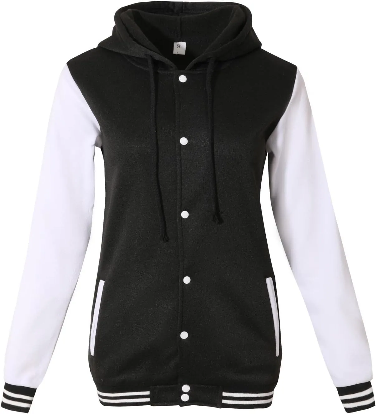 Womens Baseball Jacket Varsity Uniform Casual Loose Cardigan Unisex Adult Long Sleeve Warm Sports Jacket