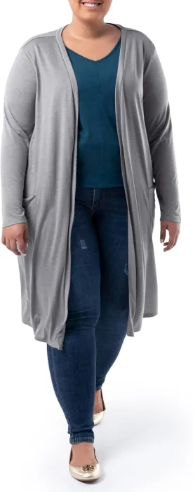 Wright's Women's Plus Size Jersey Duster Cardigan