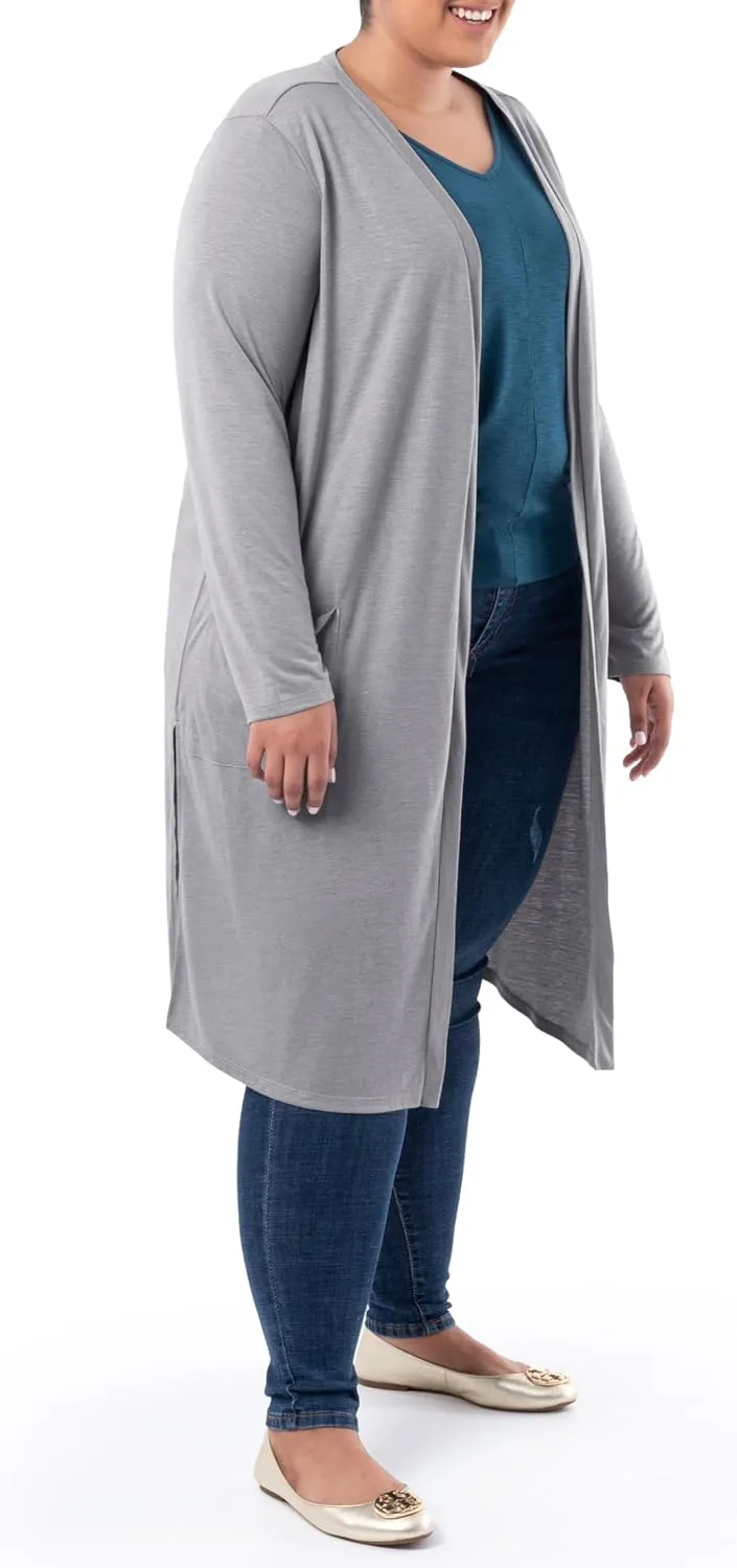 Wright's Women's Plus Size Jersey Duster Cardigan