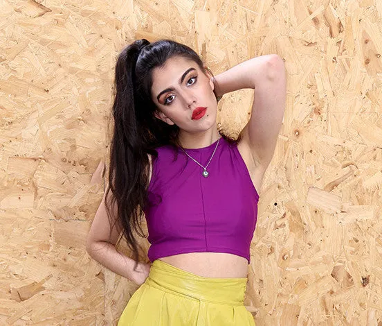 Yellow Leather Midi Shorts